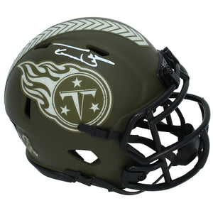 Taylor Lewan Autographed Tennessee Titans 2022 Salute to Service Speed Mini Helmet Beckett