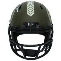 Taylor Lewan Autographed Tennessee Titans 2022 Salute to Service Speed Mini Helmet Beckett