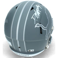 Derrick Moore Autographed Detroit Lions Slate Speed Full Size Helmet Beckett
