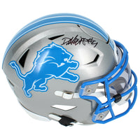 Derrick Moore Autographed Detroit Lions Speedflex Midi Helmet Beckett Witnessed