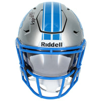 Derrick Moore Autographed Detroit Lions Speedflex Midi Helmet Beckett Witnessed
