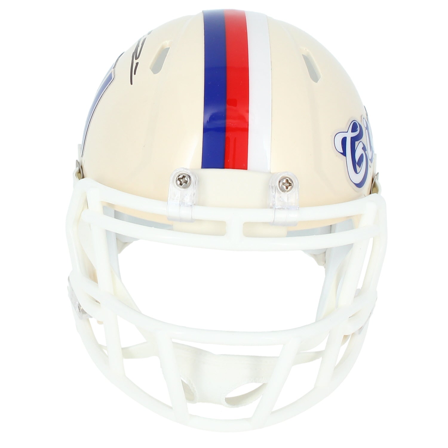 Jaxson Dart Autographed New York Giants RETRO Speed Mini Helmet Fanatics