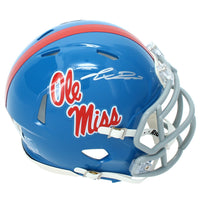 Jaxson Dart Autographed Ole Miss Powder Blue Speed Mini Helmet Fanatics