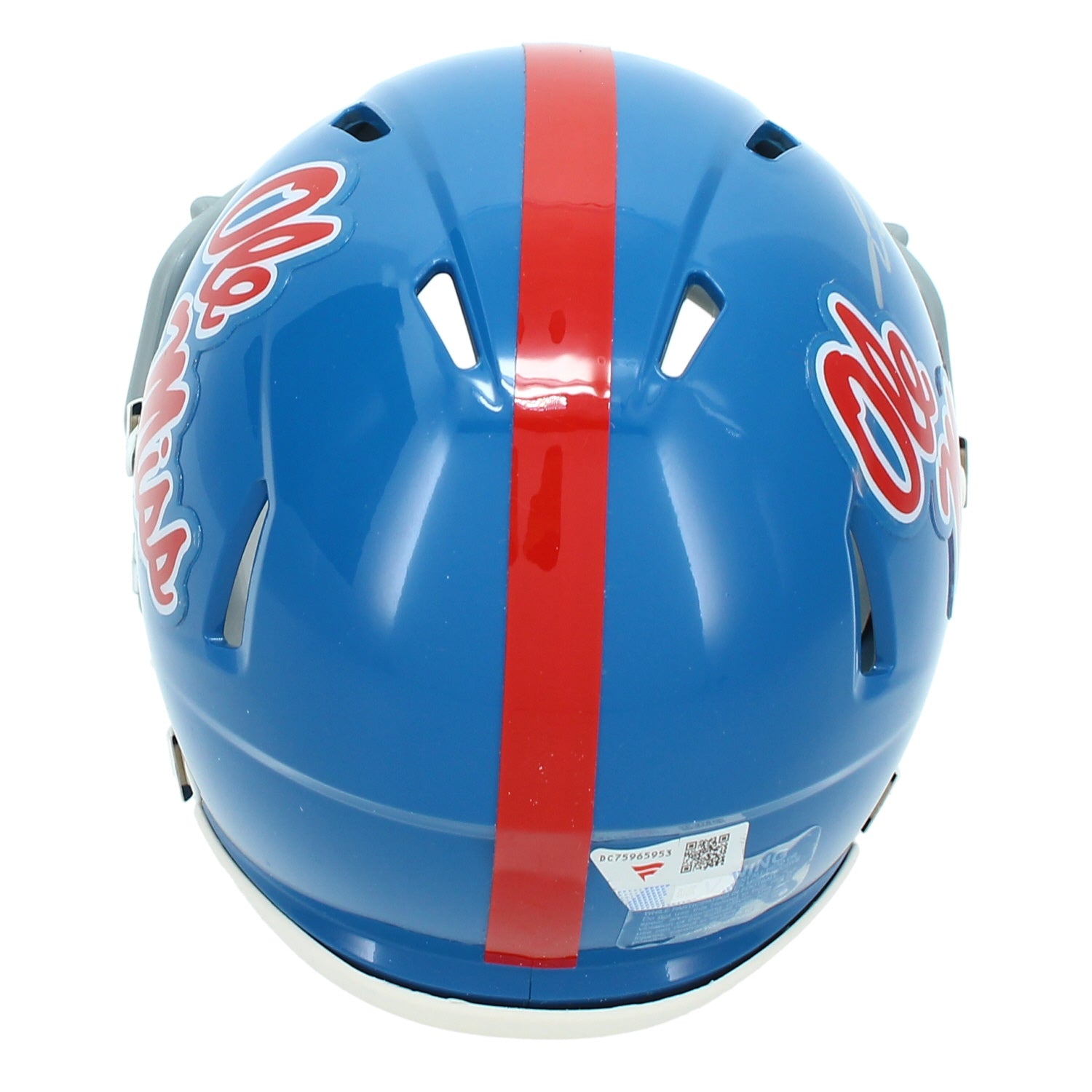 Jaxson Dart Autographed Ole Miss Powder Blue Speed Mini Helmet Fanatics