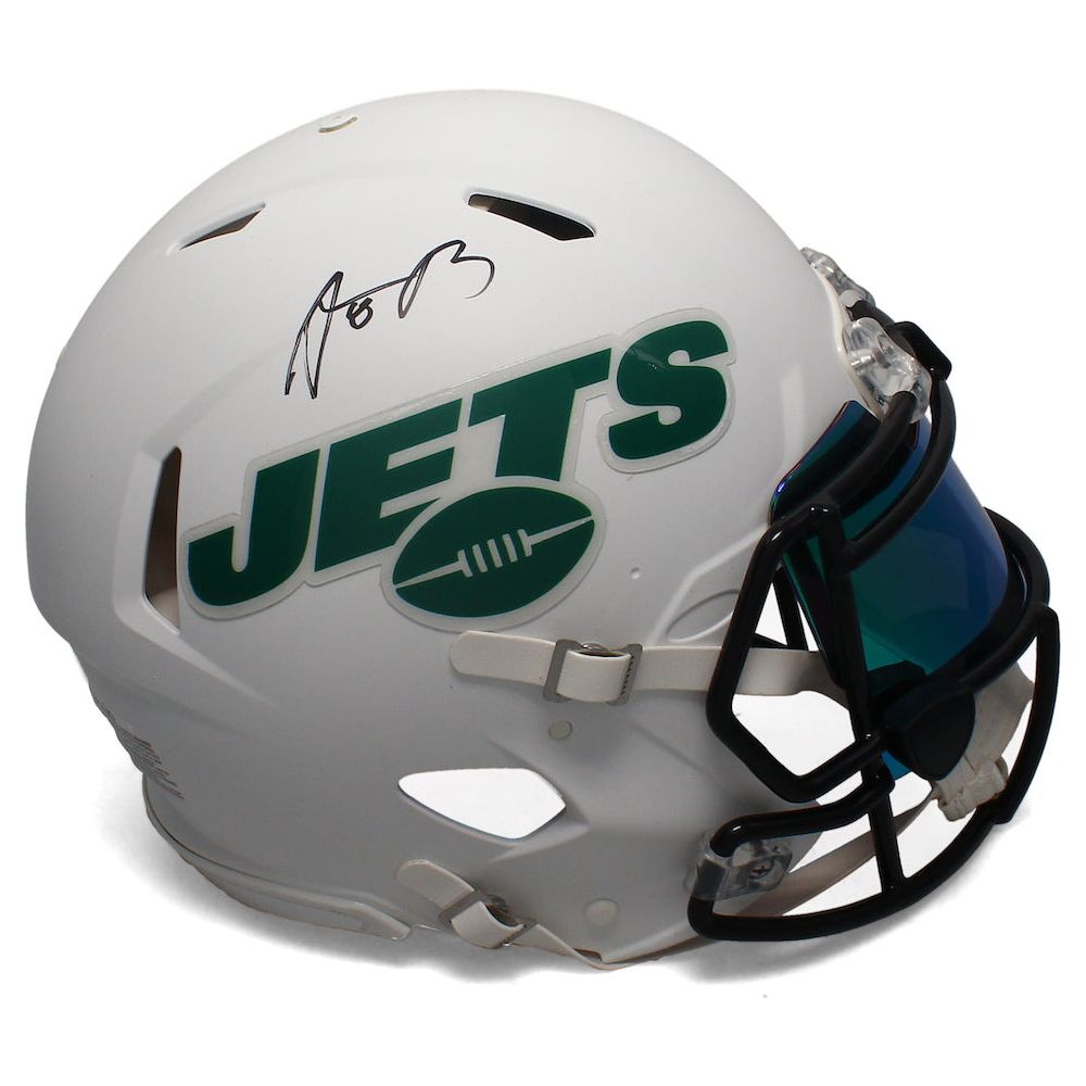 Aaron Rodgers Autographed Jets White Matte Authentic Helmet w/ Visor Fanatics