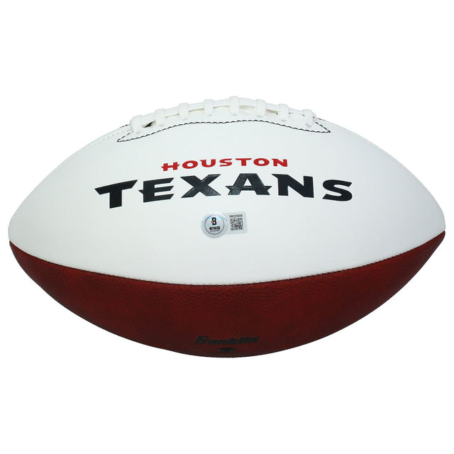 Dalton Schultz Autographed Houston Texans White Panel Football Beckett
