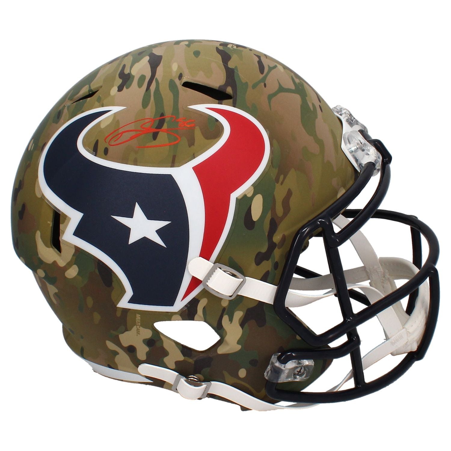 Dalton Schultz Autographed Houston Texans Camo Full Size Speed Helmet Beckett