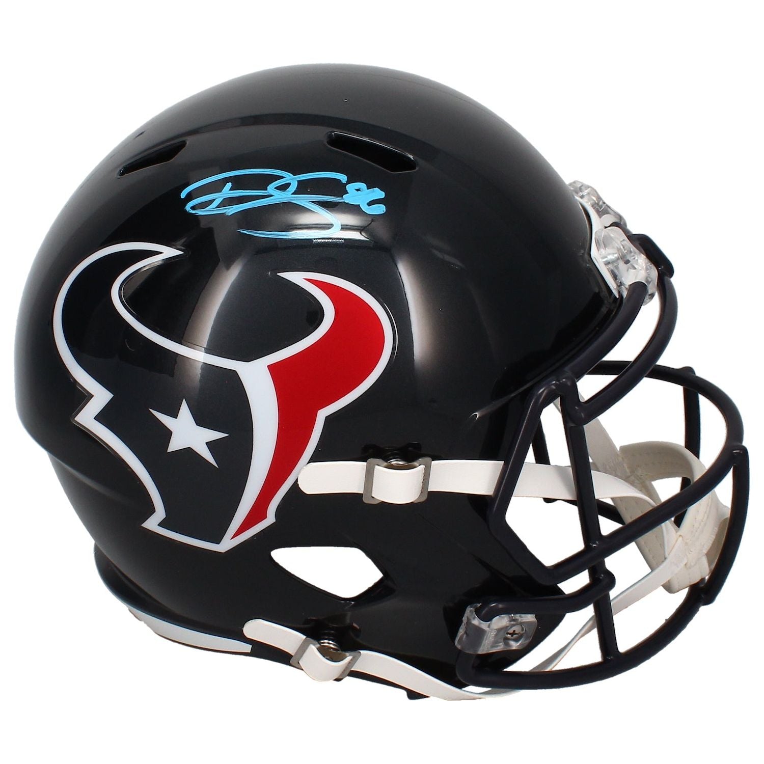 Dalton Schultz Autographed (Blue) Houston Texans Full Size Speed Helmet Beckett