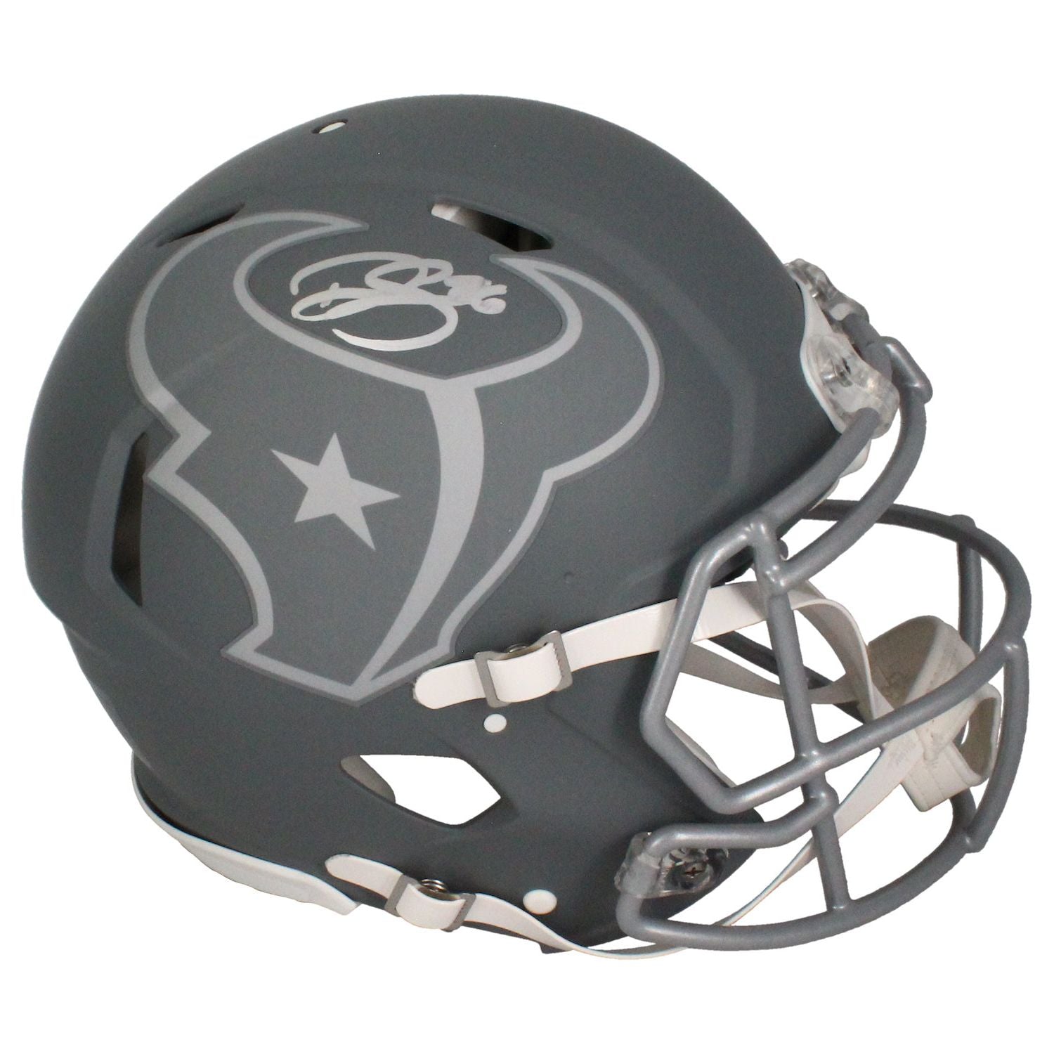 Dalton Schultz Autographed Houston Texans Slate Authentic Speed Helmet Beckett