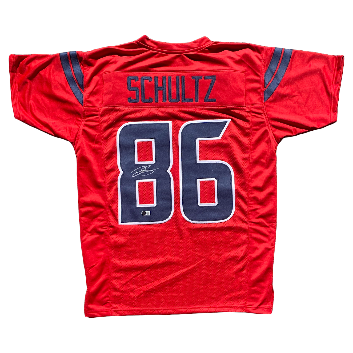 Dalton Schultz Autographed Houston Texans Custom Red Jersey Beckett