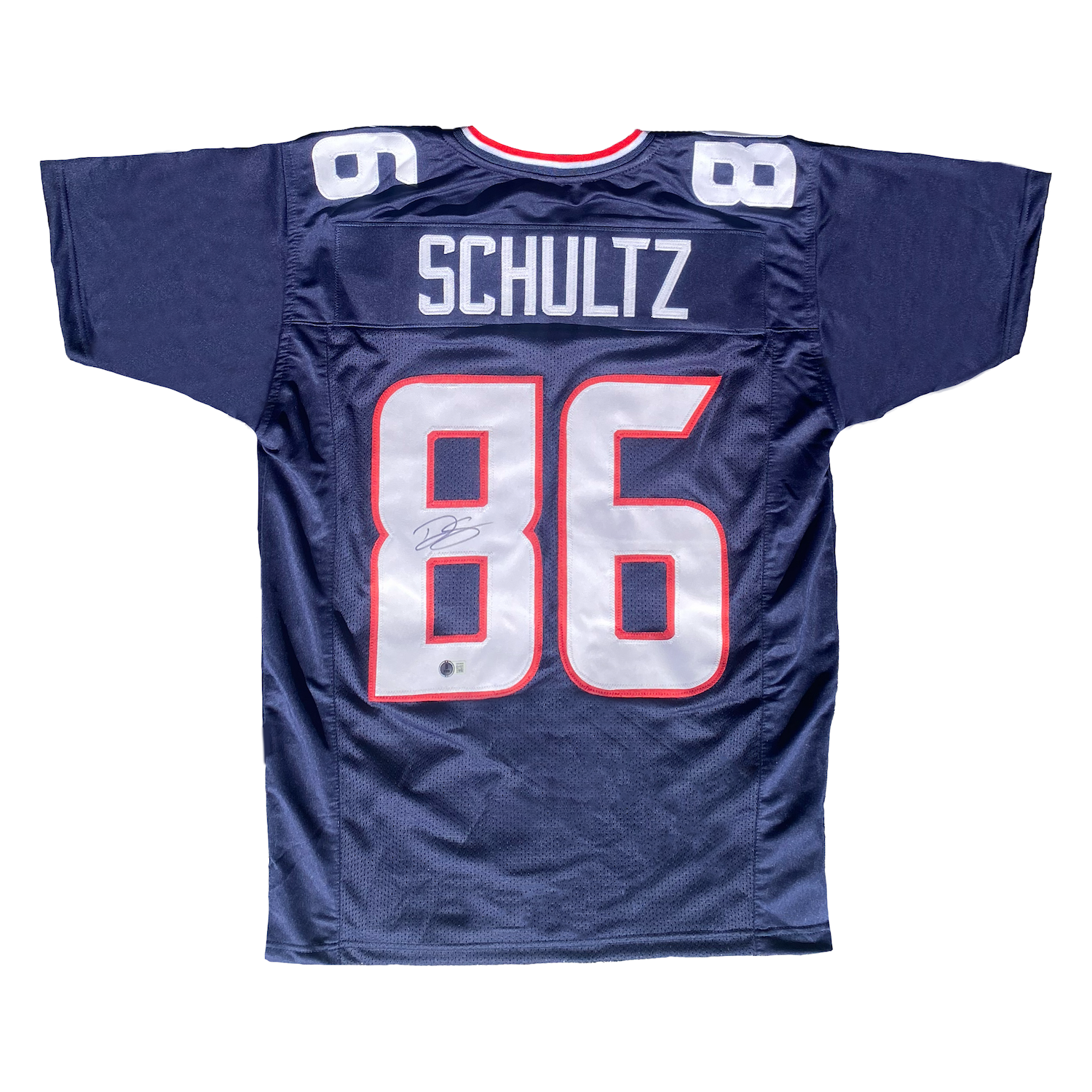 Dalton Schultz Autographed Houston Texans Custom Blue Jersey Beckett