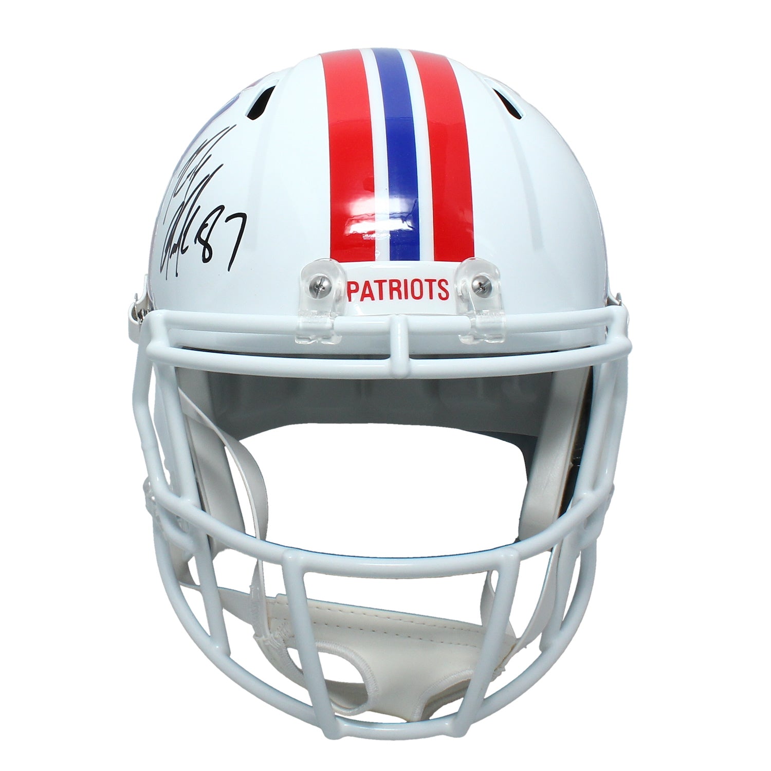 Rob Gronkowski Autographed Patriots Throwback Full Size Speed Helmet Radtke