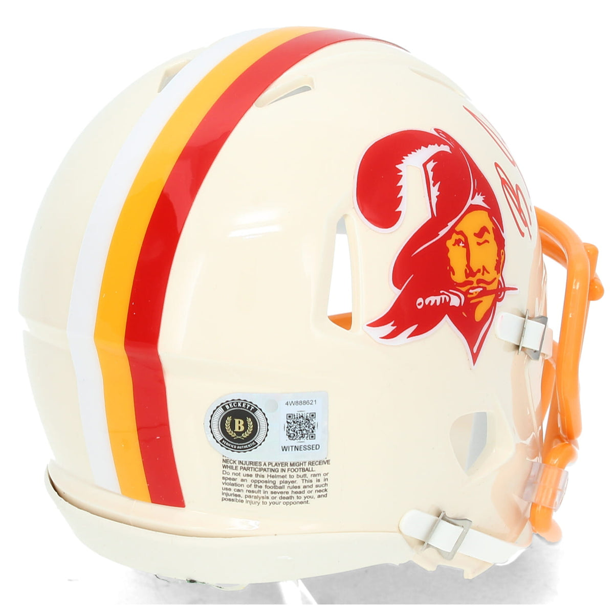 Bucky Irving Autographed Tampa Bay Buccaneers RETRO Speed Mini Helmet Beckett