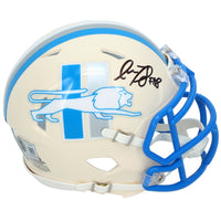 Isaac TeSlaa Autographed Detroit Lions RETRO Speed Mini Helmet Beckett Witnessed