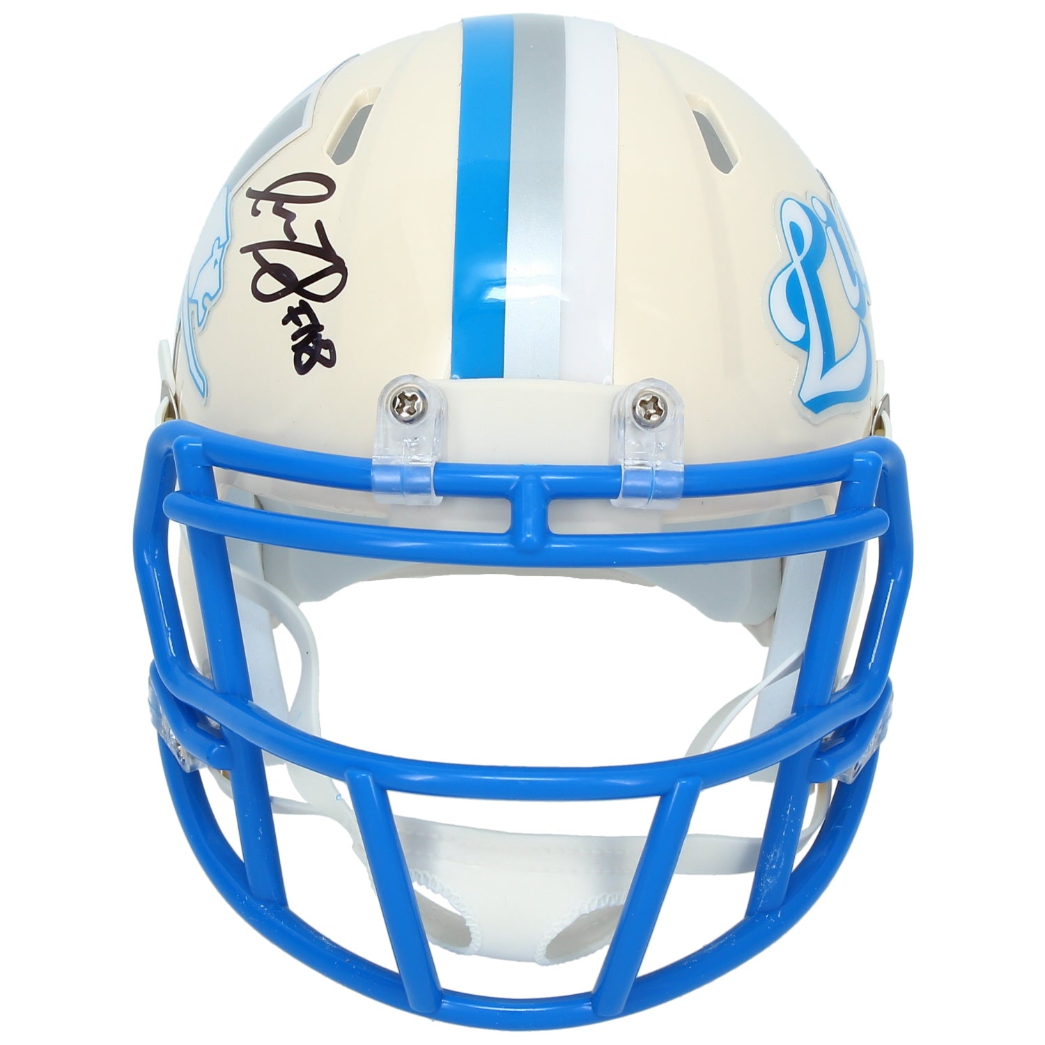 Isaac TeSlaa Autographed Detroit Lions RETRO Speed Mini Helmet Beckett Witnessed