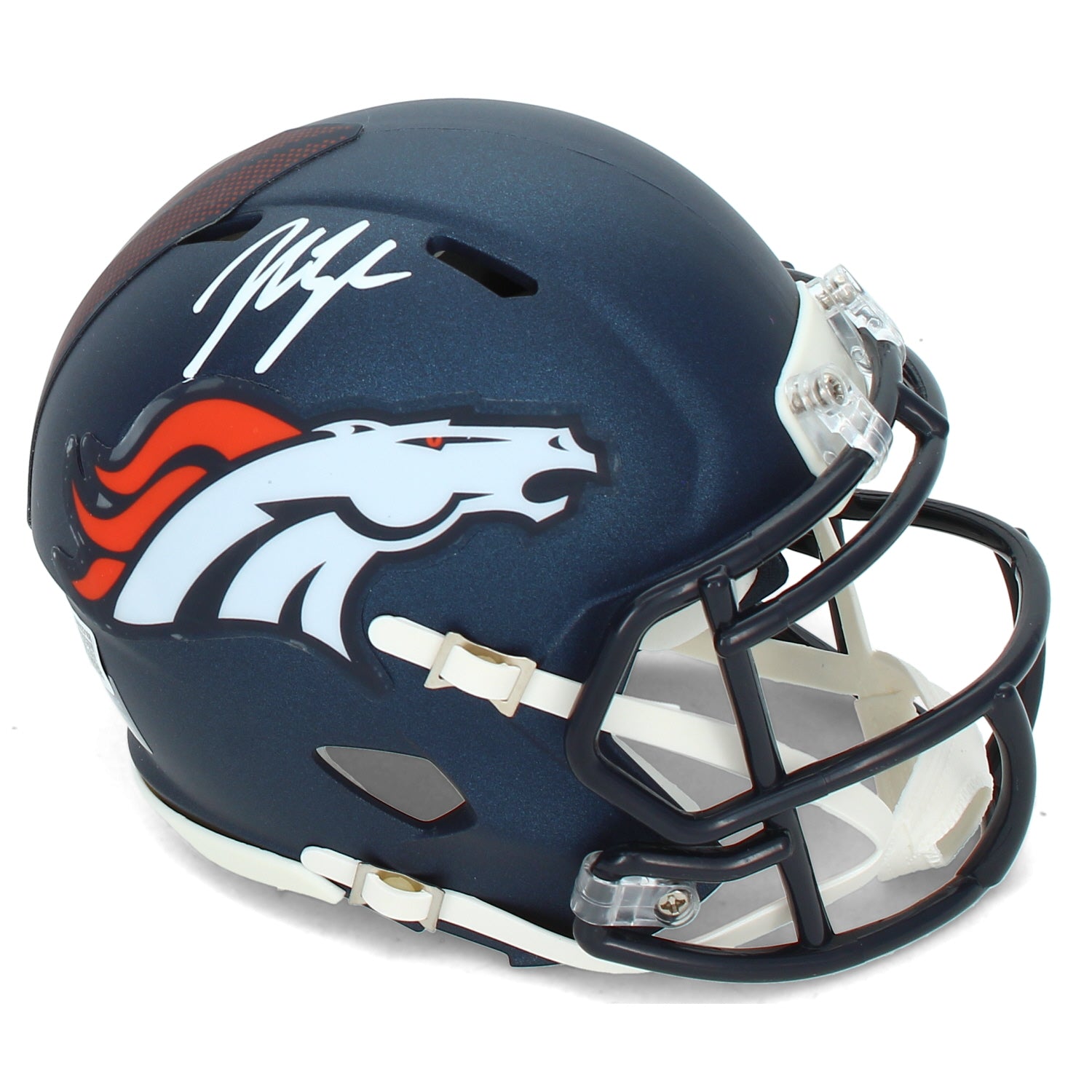John Lynch Autographed Denver Broncos 2024 Speed Mini Helmet Beckett Witnessed