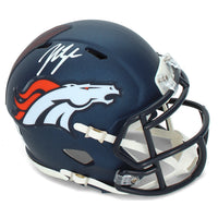 John Lynch Autographed Denver Broncos 2024 Speed Mini Helmet Beckett Witnessed