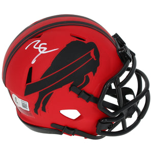 James Cook Autographed Buffalo Bills RAVE Speed Mini Helmet Beckett Witnessed