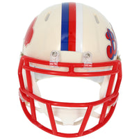 James Cook Autographed Buffalo Bills RETRO Speed Mini Helmet Beckett Witnessed