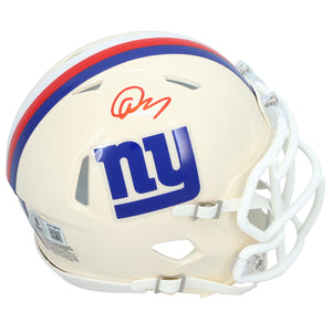 Abdul Carter Autographed New York Giants RETRO Speed Mini Helmet Beckett