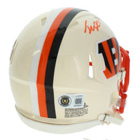 Tee Higgins Autographed Cincinnati Bengals RETRO Speed Mini Helmet Beckett
