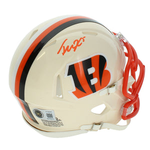 Tee Higgins Autographed Cincinnati Bengals RETRO Speed Mini Helmet Beckett