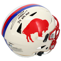 Josh Allen Autographed/Inscribed "24 NFL MVP" Buffalo Bills RETRO Speedflex Authentic Helmet Beckett