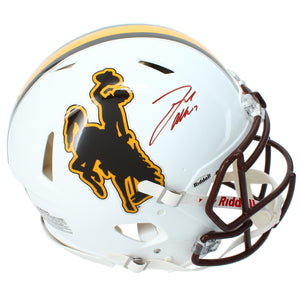 Josh Allen Autographed Wyoming Cowboys Speed Authentic Helmet Beckett Witnessed