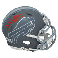 Josh Allen Autographed (Red Ink) Buffalo Bills Slate Mini Speed Helmet Beckett