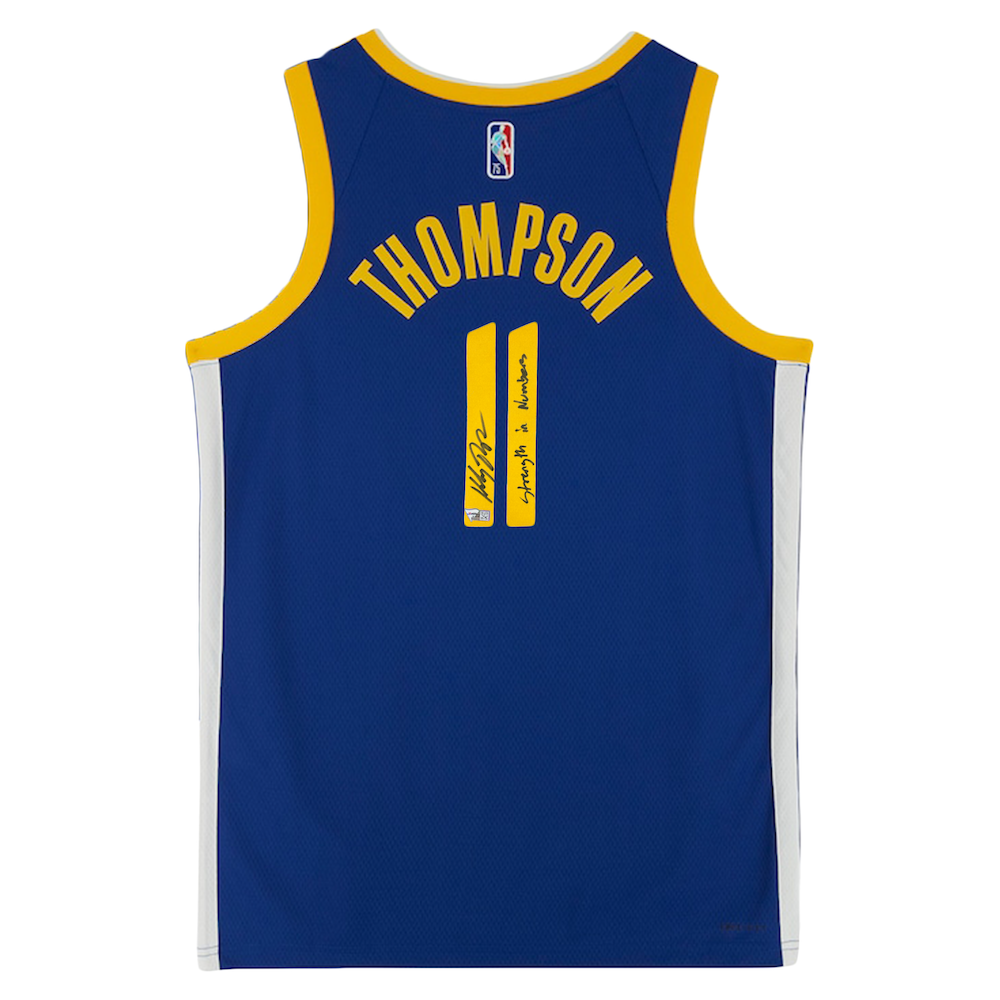 KLAY THOMPSON Autographed Golden State Warriors "Strength In Numbers" Nike Blue Jersey FANATICS