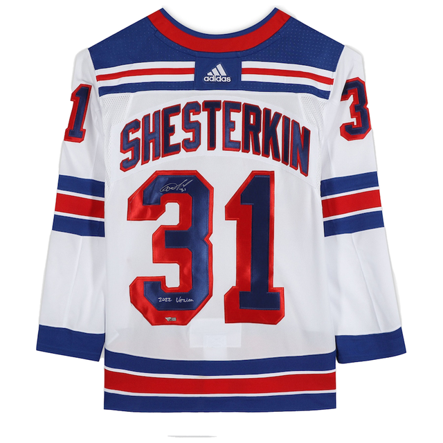 IGOR SHESTERKIN Autographed 2022 Vezina New York Rangers Authentic White Jersey FANATICS