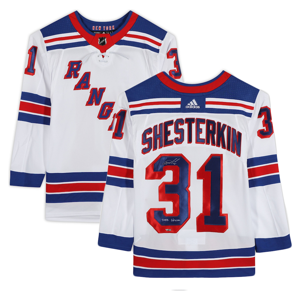 IGOR SHESTERKIN Autographed 2022 Vezina New York Rangers Authentic White Jersey FANATICS