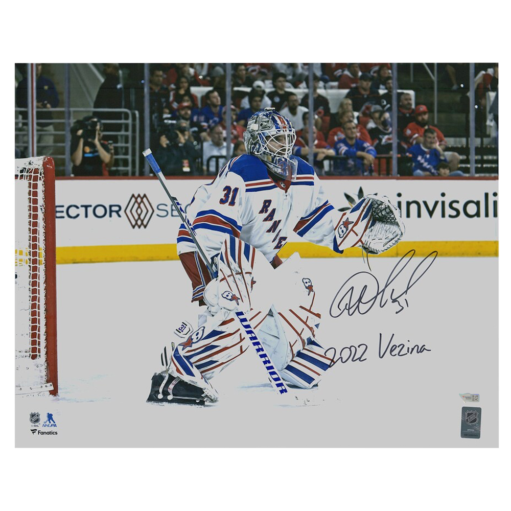 IGOR SHESTERKIN Autographed "2022 Vezina" Rangers 16" x 20" Photograph FANATICS