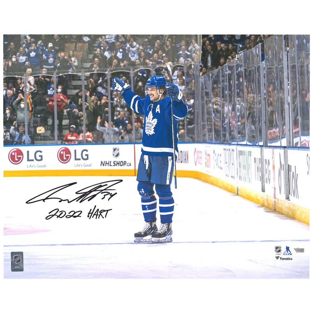 AUSTON MATTHEWS Autographed "2022 Hart" 16" x 20" Photograph FANATICS