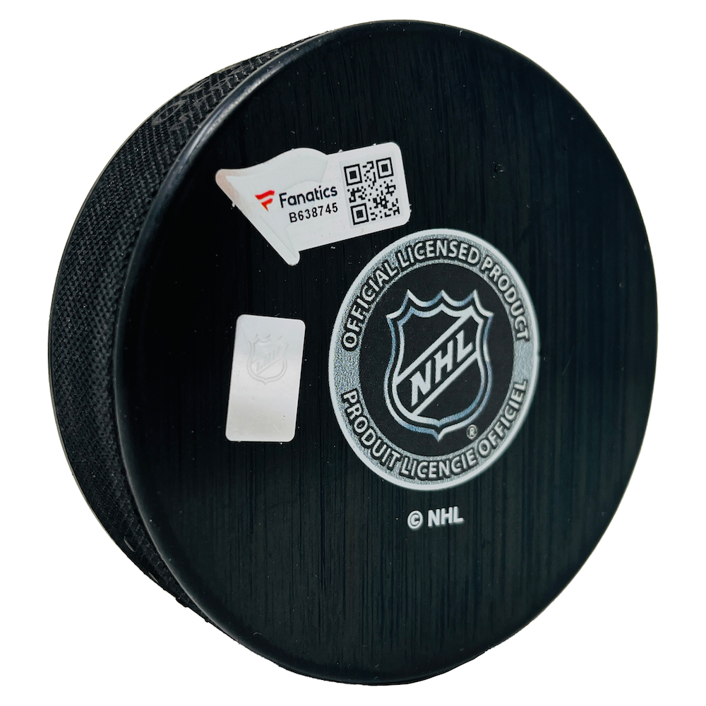 MORITZ SEIDER Autographed "2022 Calder" Red Wings Logo Hockey Puck FANATICS