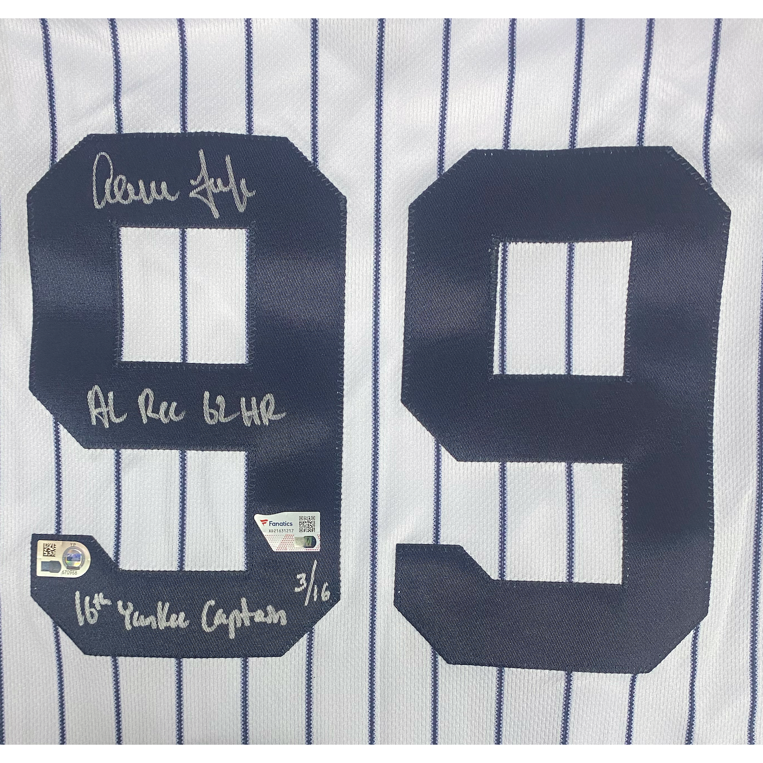 Aaron Judge New York Yankees Autographed "16th Yankee Captain" Authentic Jersey Fanatics LE 16