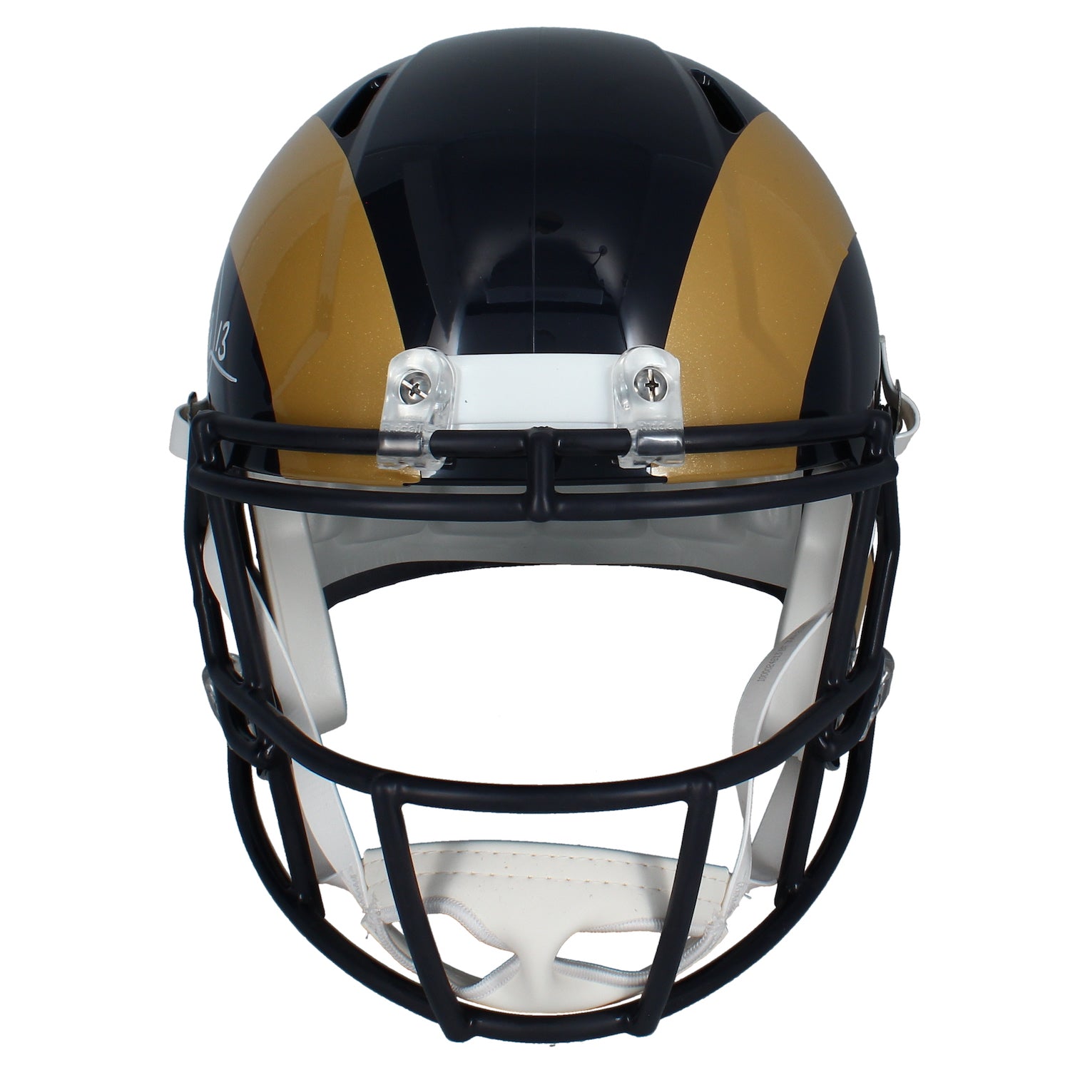 Kurt Warner Autographed Rams Throwback Full Size Speed Helmet Beckett