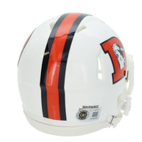 Troy Franklin Autographed Denver Broncos White 2023 Alternate Speed Mini Helmet Beckett