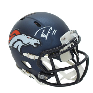 Troy Franklin Autographed Denver Broncos Speed Mini Helmet Beckett Witnessed