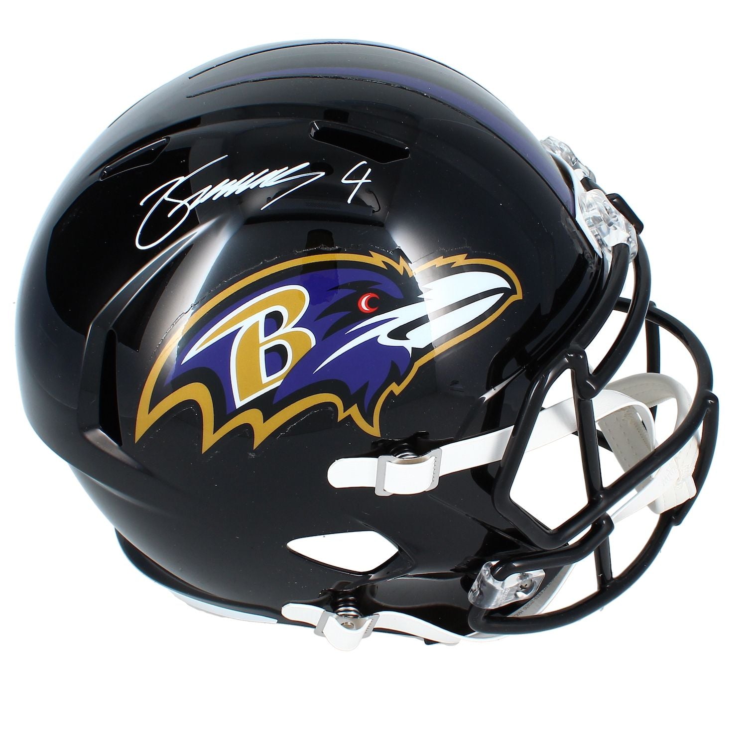 Zay Flowers Autographed Baltimore Ravens Full Size Replica Speed Helmet Beckett