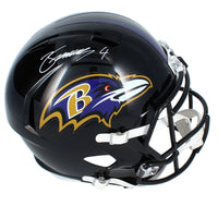 Zay Flowers Autographed Baltimore Ravens Full Size Replica Speed Helmet Beckett
