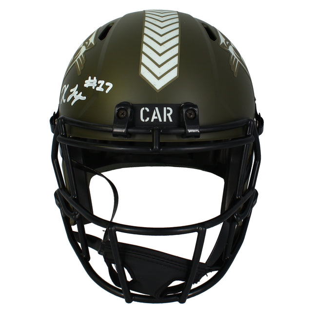 Xavier Leggette Autographed Carolina Panthers 2022 STS Full Size Speed Helmet Beckett