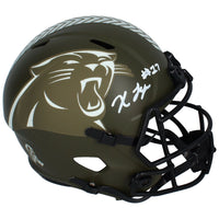 Xavier Leggette Autographed Carolina Panthers 2022 STS Full Size Speed Helmet Beckett