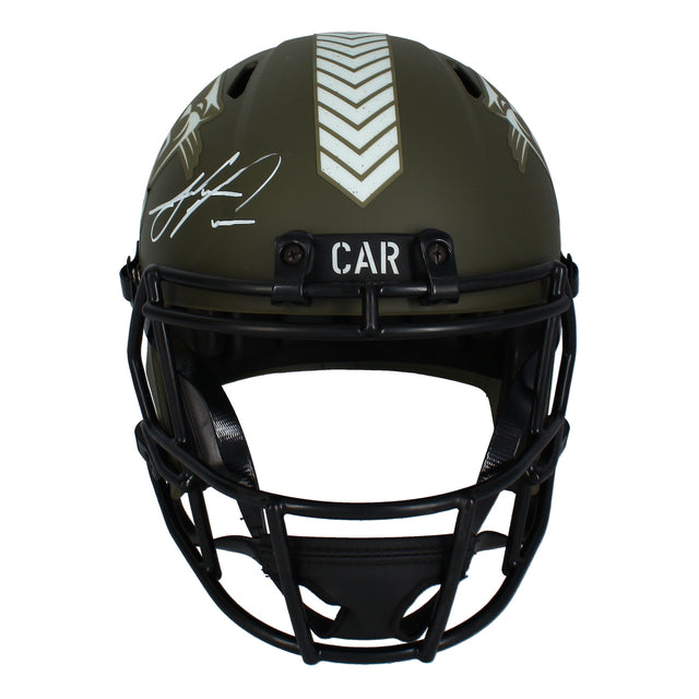 Julius Peppers Autographed Carolina Panthers 2022 STS Full Size Speed Helmet Beckett