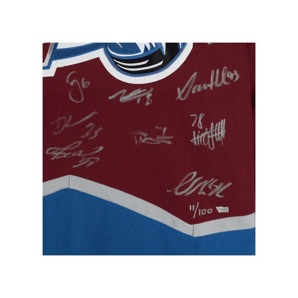 COLORADO AVALANCHE Team Autographed (Makar) Burgundy SC Jersey FANATICS LE 100