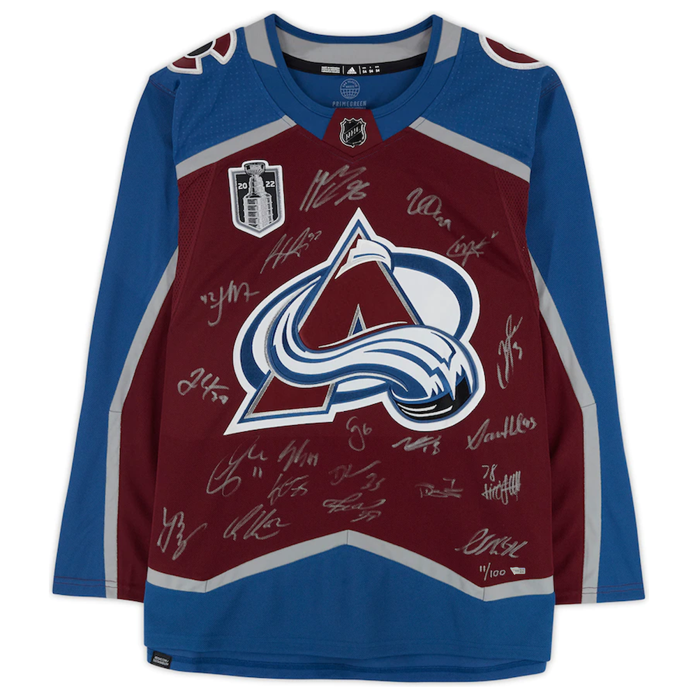 COLORADO AVALANCHE Team Autographed (Makar) Burgundy SC Jersey FANATICS LE 100