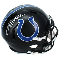 Jonathan Taylor Autographed Indianapolis Colts Black 2023 Alternate Speed Full Size Helmet Beckett