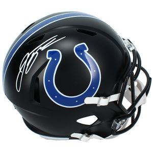 Jonathan Taylor Autographed Indianapolis Colts Black 2023 Alternate Speed Full Size Helmet Beckett