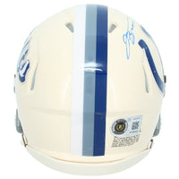 Jonathan Taylor Autographed Indianapolis Colts RETRO Speed Mini Helmet Beckett