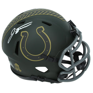 Jonathan Taylor Autographed Indianapolis Colts 2025 Salute to Service Speed Mini Helmet Beckett